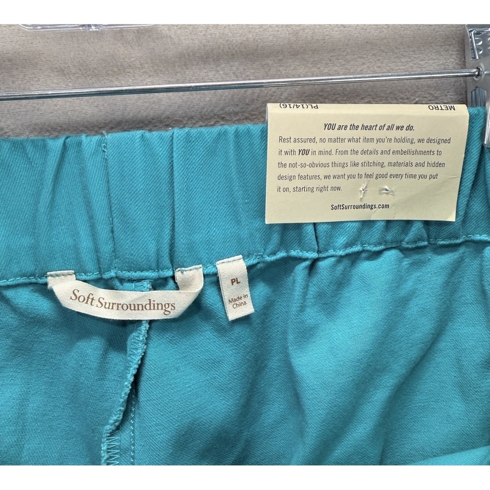 Soft Surroundings Women's Petite Sz L Teal Metro Ankle 4 Way Stretch‎ Pants NWT - Picture 7 of 9